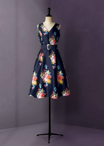 Đầm Katosa Cổ Tim SN Đai Eo-KTS221911