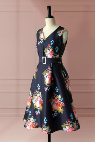 Đầm Katosa Cổ Tim SN Đai Eo-KTS221911