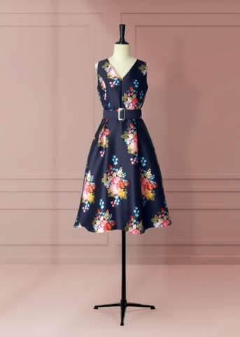 Đầm Katosa Cổ Tim SN Đai Eo-KTS221911