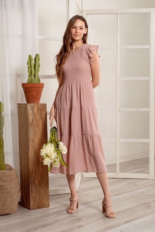 Đầm Smoking Tay Bèo Vnxk Nhiều Màu-TPSRFMK223