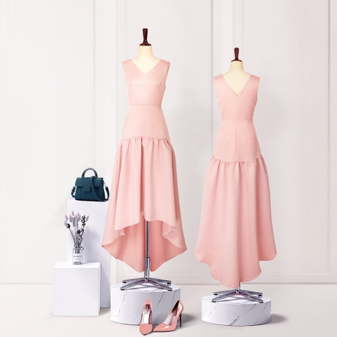 Đầm Katosa SN Cổ Tim Tùng Kết Bèo-KTS230801