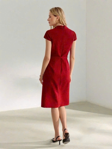 Đầm CK Cổ Vest Dập Ly Phối Đai Eo-TPSRDL211224