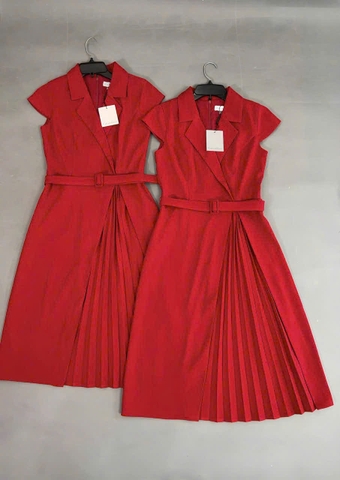 Đầm CK Cổ Vest Dập Ly Phối Đai Eo-TPSRDL211224