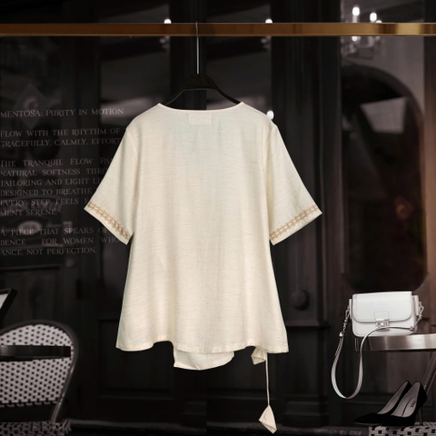 Áo Mentosa Linen Đắp Chéo-AMTS200825L1