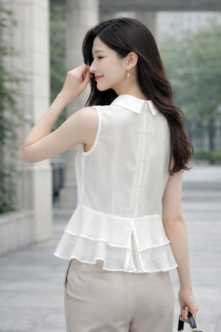 Áo Mentosa cổ Đức phối bèo 3 màu-AKMTS011025B1