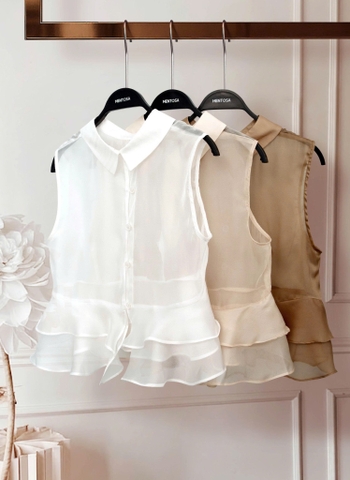 Áo Mentosa cổ Đức phối bèo 3 màu-AKMTS011025B1