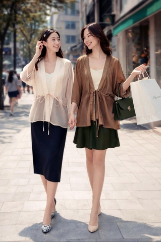 Áo Choàng Mentosa Buộc Dây 2 Màu-KMTS130925L1