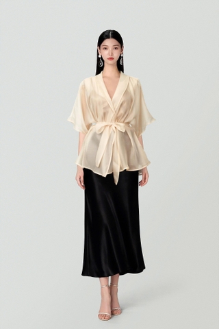 Áo Tơ Mentosa Vắt Chéo 2 Màu-AKMTS011025T1