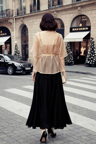 Áo Tơ Mentosa Vắt Chéo 2 Màu-AKMTS011025T1