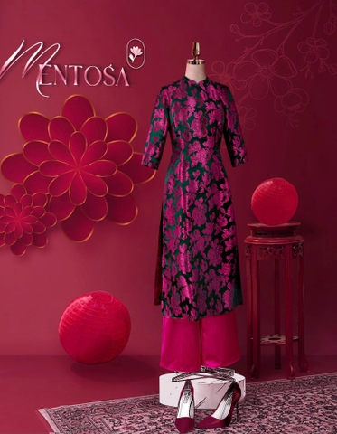 Set Áo Dài Hoa Gấm Tô Châu Mentosa 4 Màu-ADMTS200126L1