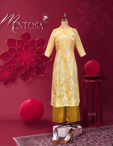 Set Áo Dài Hoa Gấm Tô Châu Mentosa 4 Màu-ADMTS200126L1