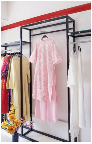 Set Áo Dài Gấm Nổi 3D Mentosa 3 Màu-MTS303122401L2