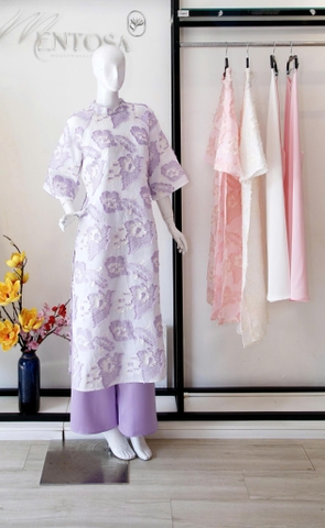 Set Áo Dài Gấm Nổi 3D Mentosa 3 Màu-MTS303122401L2