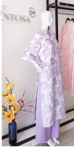 Set Áo Dài Gấm Nổi 3D Mentosa 3 Màu-MTS303122401L2