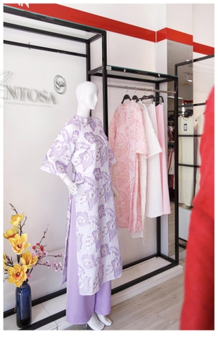 Set Áo Dài Gấm Nổi 3D Mentosa 3 Màu-MTS303122401L2