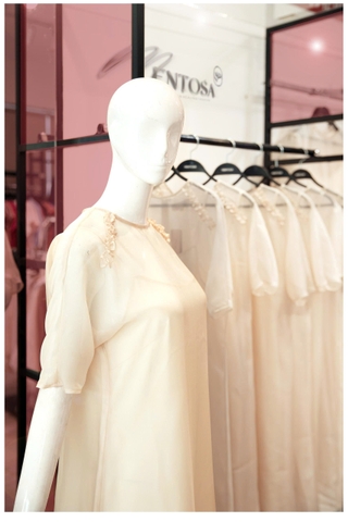 Set Đầm Tơ Viền Bèo Mentosa-DMTS251025L1