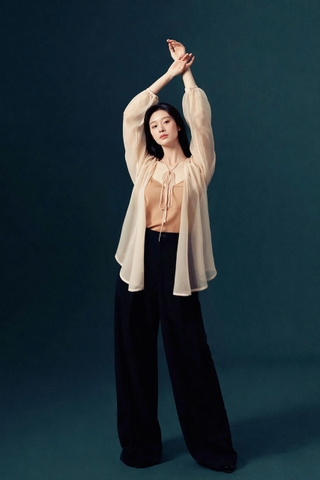 Áo Tơ Mentosa Dáng Peplum-ATMTS240925L1