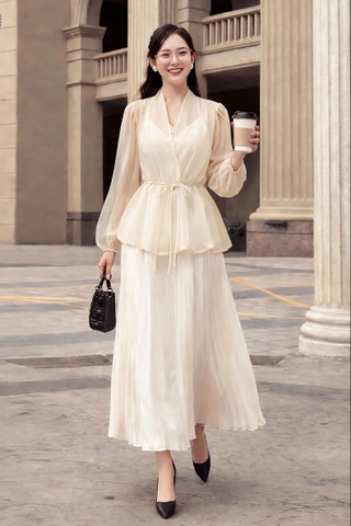 Áo Tơ Mentosa Dáng Peplum-ATMTS240925L1