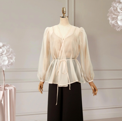 Áo Tơ Mentosa Dáng Peplum-ATMTS240925L1