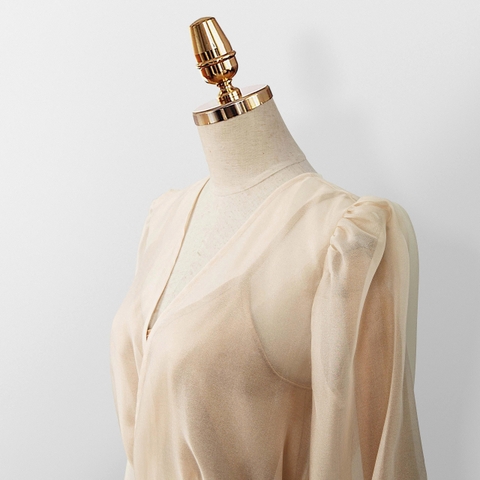 Áo Tơ Mentosa Dáng Peplum-ATMTS240925L1