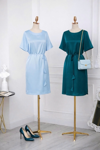 Đầm Lụa Suông Katosa Phối Dây Eo-DKTS29022026