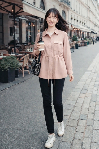 Áo Mentosa Sơ Mi Rút Eo 2 Màu-AMTS070925S1