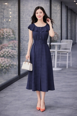 Đầm Katosa Tay Bèo Gài Nút-TPSXD100723