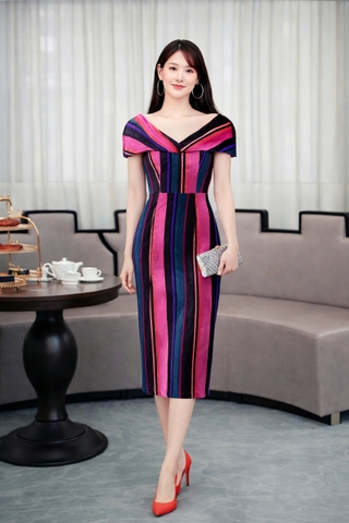 Đầm Katosa Nhung Trễ Vai Body-TPSXD110823