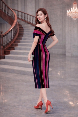 Đầm Katosa Nhung Trễ Vai Body-TPSXD110823