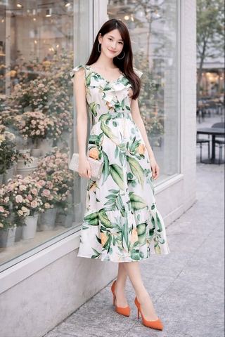 Đầm Katosa Tay Bèo Cổ Tim Sát Nách 2 Màu-TPSXD280723