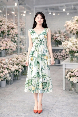 Đầm Katosa Tay Bèo Cổ Tim Sát Nách 2 Màu-TPSXD280723