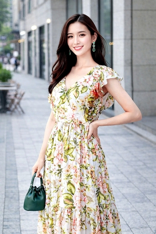 Đầm Katosa Hoa Hồng Giấy-TPSXD250623