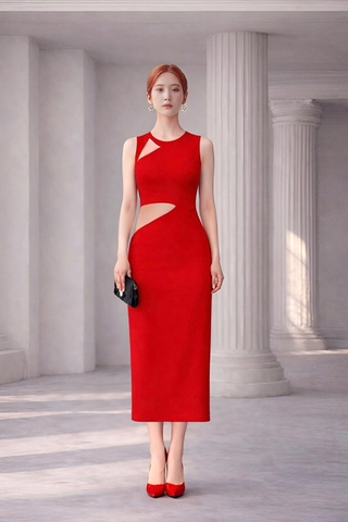 Đầm Mentosa Dạ Hội Sát Nách Phối Lưới - K1M11150120