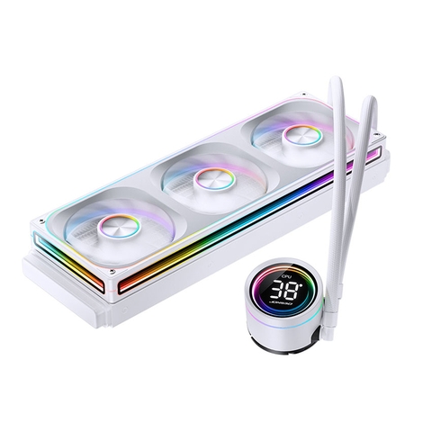 Tản nhiệt nước AIO JONSBO TH-360 ARGB WHITE (MÀU TRẮNG/LCD hiển thị nhiệt độ)