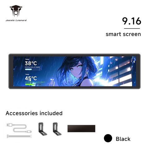 MÀN HÌNH PHỤ JUNGLE LEOPARD 9.16 inch BLACK (MÀU ĐEN/ Tùy Biến Giao Diện/ Hiển Thị Video & Thông Số PC)