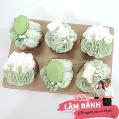 [SNL] Trang trí Cupcake hoa xanh lá tươi mới