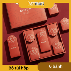 Bộ túi hộp trung thu 6 bánh nhỏ Hoa hồng đỏ