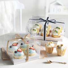 Hộp nhựa trong đựng cupcake 4 bánh 18*18*10cm