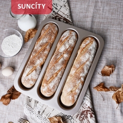 Khuôn nướng bánh mì baguette 3 ô cao cấp Suncity