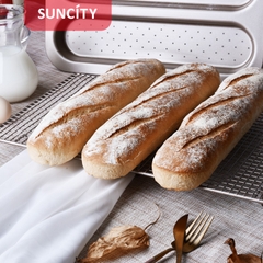 Khuôn nướng bánh mì baguette 3 ô cao cấp Suncity