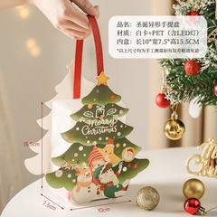 Hộp nhựa đựng bánh có quai xách cây thông Noel (5c)