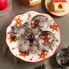 Set 6 khuôn nhấn cookie nhôm rỗng Noel