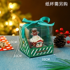 Hộp mica đựng 1 bánh cupcake họa tiết Chrismas (10c)