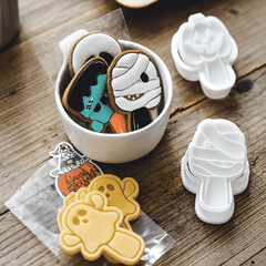 Bộ 6 khuôn nhấn cookies que kem halloween