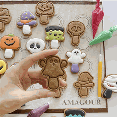 Bộ 6 khuôn nhấn cookies que kem halloween