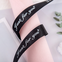 Ruy băng Just for you màu đen 2,5cm