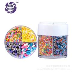 Set 4 hũ kẹo đường trang trí bánh mix 4 ô 110g