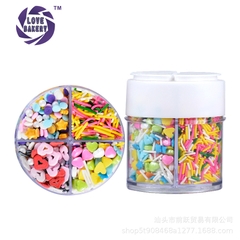 Set 4 hũ kẹo đường trang trí bánh mix 4 ô 110g