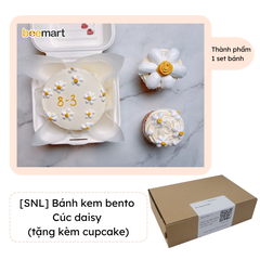 [SNL] Trang trí Bánh kem bento Cúc daisy nhẹ nhàng ( tặng kèm 2 cupcake)