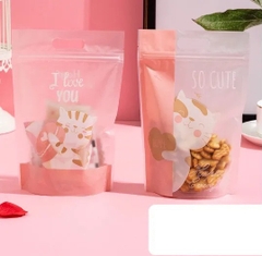 Túi zip đựng bánh mèo hồng (10c)
